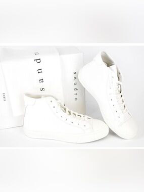 Sandro Vulca Leather High-Top Sneakers